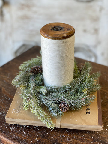 Frosted White Spruce Candle Ring | 9" | SOLD OUT