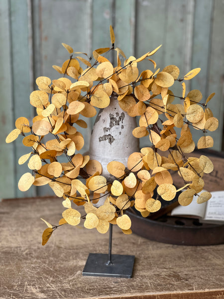 Penny Leaf Candle Ring | 16" | Mustard