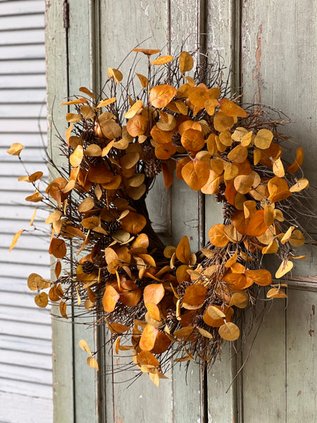 Penny Leaf Wreath | 26" | Mustard | SOLD OUT